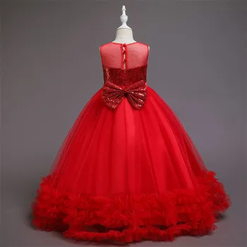 Mergina Vakare Šalis Suknelė 2021 M. Vasarą Vaikai Gėlių Siuvinėjimas, Elegantiška Berankovė Vestuvių Suknelės Mergaitėms Princesė Suknelė