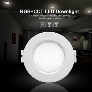Milight 110V, 220V, 6W RGB+BMT FUT068 LED downlight Pritemdomi 2.4 G Wireles Smart Led Lempos Apšvietimas