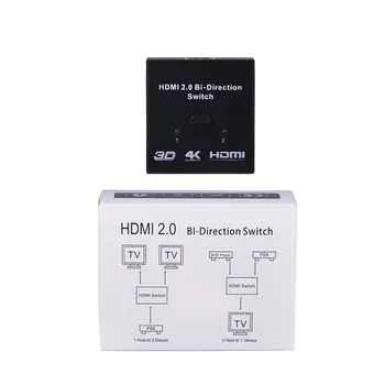 Mini 2x1 4K HDMI Jungiklis Splitter ZZZH-HS12 HDMI 2.0 Bi-Krypties Jungiklį 1x2 Parama HDCP 2.2 Pro 