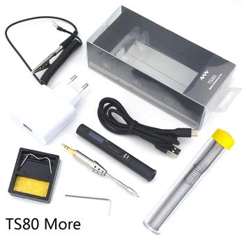 Mini TS80 Nešiojamas Skaitmeninis lituoklio Temperatūros reguliatoriumi Elektrinis Litavimo Stotis OLED Ekranas SMT32 Chip USB C Tipo Lizdas