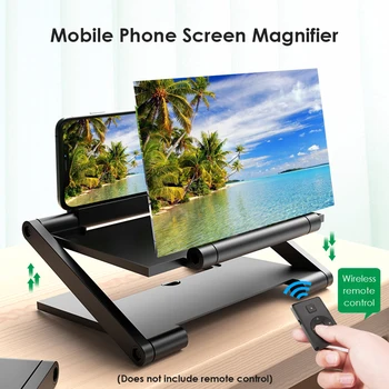 Mobilusis Telefonas 8 Colių 3D Ekranas Stiprintuvas Vaizdo Ekranas HD Didinamojo stiklo Lankstymo Išsiplėtusios Išmanųjį telefoną Filmą Stiprintuvo Projektorius, Stovas