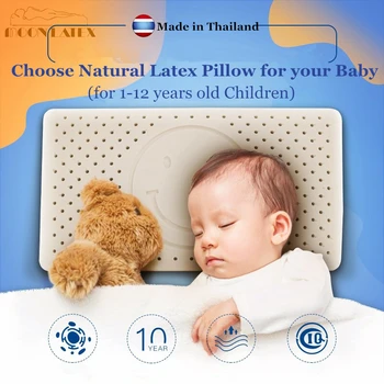 Moonlatex Tailandas 100 Gamtos Vaikai Latekso Pagalvė Kūdikis Miega Lovoje Ortopedinis Vaikas Minkšta Latekso Vaikai Galvos, Kaklo Pagalvė Dovanų