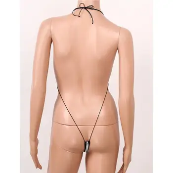 Moterų Erotiniai Kostiumas vientisas maudymosi kostiumas Seksualus apatinis Trikotažas Apynasrio Kaklo Backless Mini Micro String Timpa Monokini maudymosi Kostiumėliai Paplūdimio