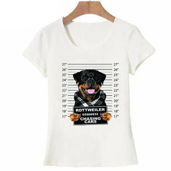 Moterų Marškinėliai Viršuje Tees 2020 Moterys T-Shirt Vasaros Mados Jack Russell Rottweiler Biglis Šuo Spausdinti Juokinga T Shirts