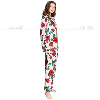 Moterų Šilko Satino Pižama Nustatyti Pajama Pižamos Nustatyti Sleepwear Loungewear
