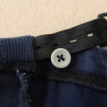 Motinystės Liesas vientisos spalvos džinsai Nėštumo supaprastintas dizainas medvilnės, mėlynos ir juodos atsitiktinis kelnės plius dydis XXXL