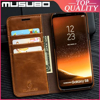 Musubo Originali Odinis Dėklas, Skirtas Samsung Galaxy S8 S9 Plus + S10 10 Pastaba Plus 9 Fundas Prabanga Atvejais Padengti Kortelės Lizdas Piniginės Korpusas