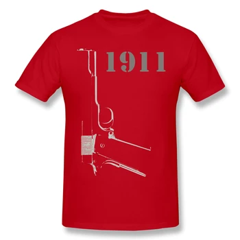 Mūšio Lauke Marškinėliai Raudonos Spalvos Marškinėlius Modelis 1911 Vyrų Mados Trumpas Rankovės