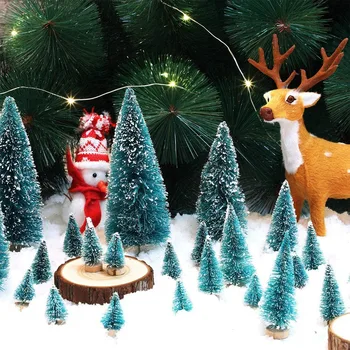 NAUJAS-100 Vnt Kalėdų Eglutė Mini Kalėdų eglutę Mažas Pušies Medžio Apdaila Pateikti Darbalaukio Linksmų Kalėdų Mini Eglutė