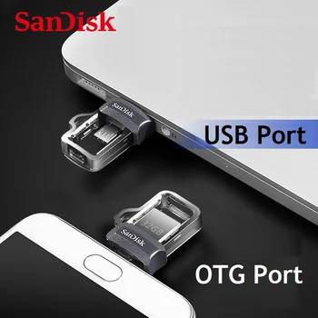 NAUJAS produktas Sandisk OTG USB Flash Drive Usb 3.0 Mini Pen Ratai 128 GB Micro Usb atmintinė 16GB 32GB 64GB Pendrive, skirta 