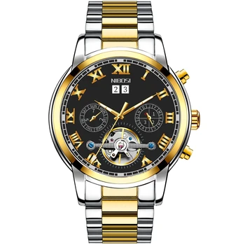 NIBOSI VIP 2021 Prekės Prabangių Vyrų Laikrodžiai Automatinis laikrodis Vyrams iš Nerūdijančio Plieno, atsparus Vandeniui, Verslo, Sporto Mechaninis Laikrodis