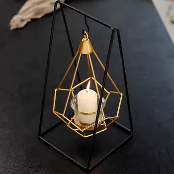 Namų Dekoro Priedai Kūrybos Aukso Geometrinis Kaustytomis Geležies Žvakidė Modelis Šiaurės Amatų Stalo Dekoro Žvakių Laikikliai