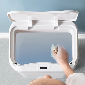 Namų Smart Indukcijos Šiukšliadėžės Plastikinės Vonios Kampe Intelligent Auto Atidaryti Šiukšlių Dėžę Erdvės Taupymo Sumetami Į Šiukšlių Konteinerį Office Talpykla