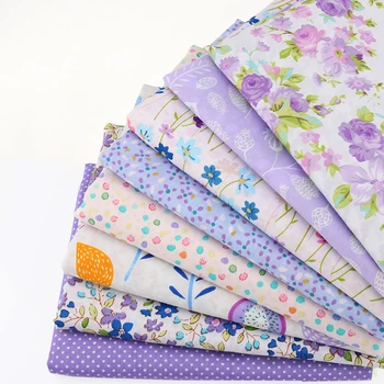 Nanchuang 8Pcs/Daug Violetinė Gėlių Atspausdintas Audinys Ruoželiniu Tekstilės 
