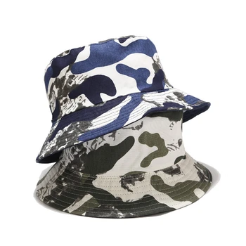 Nauja Bucket Hat Vyrų Kamufliažas dvipusis Baseino Skrybėlę Unisex Pavasario Vasaros Kelionių Saulės, Skrybėlės, Vyrai ir Moterys, žvejo Kepurė