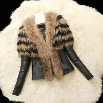 Nauja Europos Žiemos Mados Imitacija Meškėnas Kailių Avių Odos Modeliavimas Oda, Dirbtinis Kailis Kailis Outwear