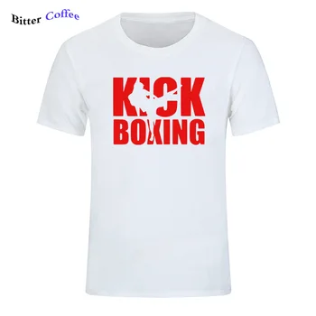 Naujas Aukštos kokybės prekės vyrų t-shirt kick bokso atsitiktinis trumpas rankovės o-kaklo mados kick bokso atspausdinti medvilnės marškinėliai vyrams