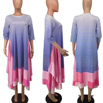 Naujas Stilius Prakaito Suknelė Moterims Dryžuotas Puoštas Ruožas Elegantiškas Maxi Suknelė Prarasti Naktį Suknelės, Šaliai Mergina Didmeninė Dropshpping