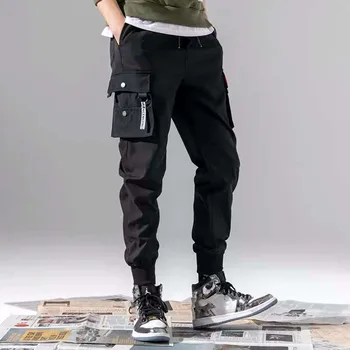 Naujas Vyrų Krovinių Kelnės Poilsiu Multi Kišenės Vintage Mados Vyras Hip-Hop Streetwear Mens Kelnės Safari Sweatpants darbo drabužiai PA45