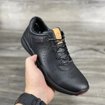 Naujas Vyrų Profesionalūs Golfo Batai Vyrams Aukštos Kokybės Natūralios Odos Vaikščiojimo Batai Vyrų Balta Anti Slip Spikless Golfo Footwears