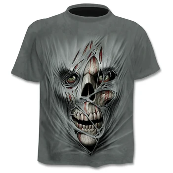 Naujas kaukolė T-marškinėliai vyrams ir moterims gyvūnų Kaukoles 3DT - T-shirts čempionas hip-Hop 3D Spausdinami Kaukolė O Kaklo marškinėliai