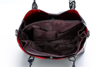 Naujas korėjos stiliaus aukštos kokybės moterų odos rankinės iškilumo krepšys 3 dalių krepšys nustatyti composite krepšys didelis capaicty tote