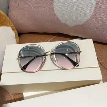 Naujos kartos akinius nuo saulės moterims, negabaritinių akiniai 2020 m gradientas, rudos, rausvos taškus saulės akiniai moterų dovana Prekės Dizaineris uv400
