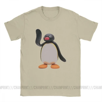 Naujovė Pingu Pingvinas T-Marškinėliai Vyrams, Medvilnės Marškinėliai Serija Animacinių filmų Meme Vaikai 80s 90s Retro Mielas Trumpas Rankovės Trišakiai Plius Dydis