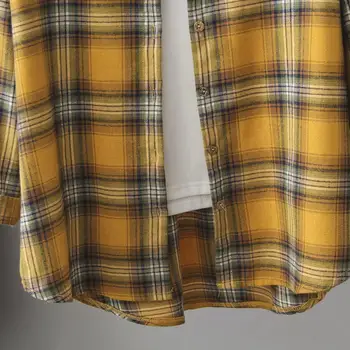 Naujų 2020 m. rudens žiemos ponios plius dydis viršūnes moterų didelės palaidinė ilgomis rankovėmis prarasti mygtuką medvilnės pledas marškiniai 3XL 4XL 5XL 6XL