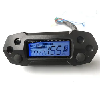 Naujų Motociklų LCD Spidometras Skaitmeninis Odemeter Elektros Modifikuotų Mini Kolonėlė Greičio Matuoklis 15x1000 rpm Hodometro rodmens