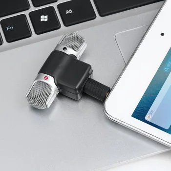 Nešiojamų Mini Stereo Įrašymas Mikrofonas Mic Su 3,5 mm Mini Jack PC Laptop Notebook Kairiojo ir Dešiniojo Kanalo