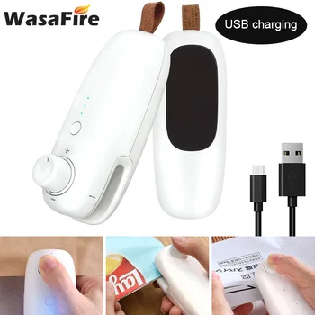 Nešiojamų Šildymo Plastikinių maišelių Sandarinimo Mašina USB Įkrovimo Nešiojamą Mini Maisto Sandarinimo Mašina Resealer Dėl Užkandžių Krepšys