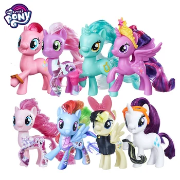 Originali Mano Mažai Pony Žaislai Anime Lėlės, Žaislai Mergaitėms, 3-Colių Vaivorykštė Brūkšnys Veiksmų Skaičius, vaikų Žaislų, Vaikų Gimtadienio Dovana
