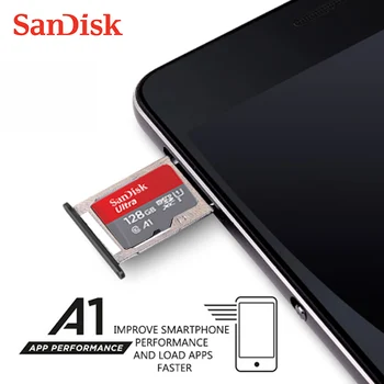 Originalios SanDisk Micro SD Kortelę 64GB 100MB/s 16GB 32GB 128GB 256 GB 200GB 512 GB U1 Class 10 Atminties Kortelę 