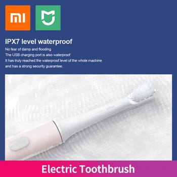Originalus Xiaomi Mijia Sonic Elektros dantų šepetėlį Suaugusiųjų Mi T100 Dantų Šepetėliu Sveikas IPX7 atsparus Vandeniui USB Įkrovimo rožinė bule sekminių