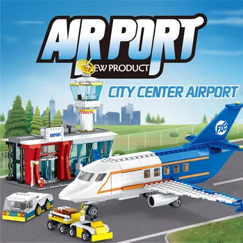 Oro uosto Keleivių Technik Serijos Plytų Suderinama Miesto Lėktuvo Terminalų, Automobilių Blokai Miesto Žaislai Berniukams 864pcs