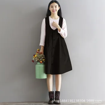 Pavasarį Japonija Stiliaus Mori Mergina Rankovių Velvetas Ilga Suknelė Plius Dydis Kolegijos Vėjo Kombinezonai Sundress Moterų Bakas Suknelė A72304
