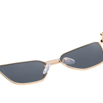 Peekaboo aikštėje rėmo akiniai nuo saulės moterims, smulkių metalo, aukso uv400 moterų saulės akiniai katės akis ruda raudona 2021 dovanos naujieji metai