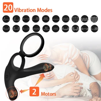 Penis Vibratorius Poroms Su Double Ring Varpos Ilgi Erekcijos Makšties Massager Klitorio Stimuliatorius Suaugusiųjų Sekso Žaislai