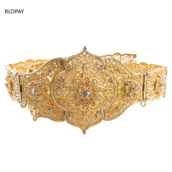 Prabanga Metalo Diržus Moterims, Aukso Vestuvinius Diržai Reguliuojamo Ilgio Grandinės Vestuvių Suknelės Diržai arabų Nuotakos Diržai ir Varčias