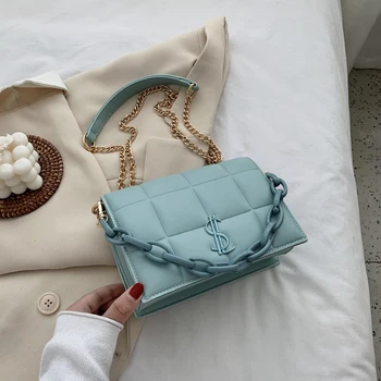 Prabanga PU oda moterų maišas 2020 naujas aikštėje rombas, rankinės mados užsienio stiliaus krepšys dizaineris grandinės pečių maišą