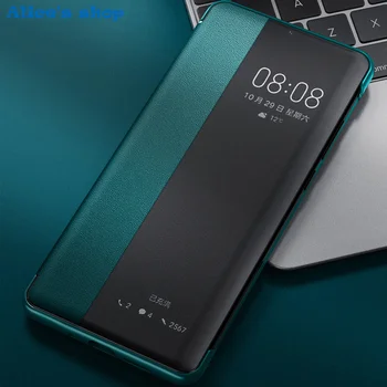 Prabangus Natūralios Odos Atveju, Huawei 30 Pro Mados Smart Pabusti Miego Ekrane Langą Flip Case Cover For Huawei 30/ Pro
