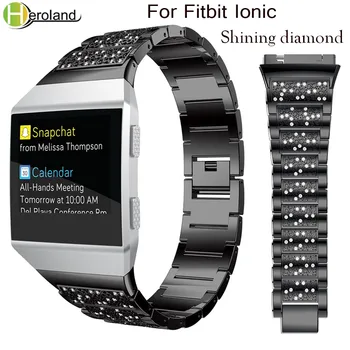 Prabangūs Krištolo Legiruotojo plieno Watchband už Fitbit Joninių dirželiai Smart Priedų Pakeitimo Apyrankė smart Laikrodžiai su deimantu