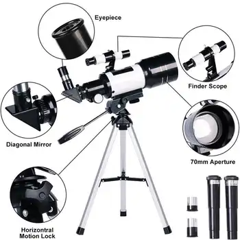 Profesionali HD Astronominis Teleskopas Monokuliariniai su Nešiojamų Trikojo Kosmoso ObservationTelescope Kelionės Lauko Spotting scope