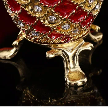 QIFU Elegantiškas Raudonas Faberge Kiaušinių Papuošalų Dėžutės Dovana
