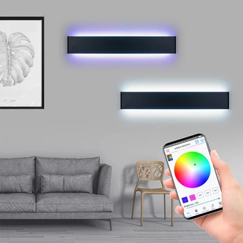 RGB Sienos Šviesos diodų (LED) Poveikis Sienos Lempos Su APP Kontrolės Spalvinga Siena lempos, Miegamojo Šalies Baras Lobby KTV Namų sienų apdaila