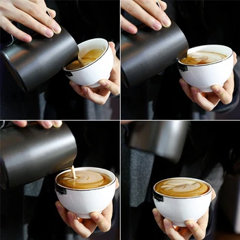 ROKENE Nerūdijančio Plieno Non-Stick Danga, Kavos Ąsotis Pieno Putų Puodeliai Espresso Kavos Ąsotis Barista Amatų Latte 450ml