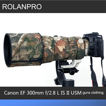 ROLANPRO Objektyvas Kamufliažas Kailis Lietaus Canon EF 300mm f/2.8 L IS II USM Objektyvas Apsauginė Įvorė Ginklai Atveju Fotoaparatas Dangtis