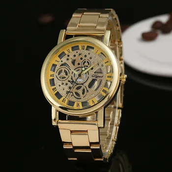 Reloj Hombre Mados Kūrybinės Imitacijos Mechaninis Laikrodis Vyrams, Aukso Laikrodžiai Lydinio Kvarciniai Laikrodžiai Skeletas Laikrodžiai Skatinimo
