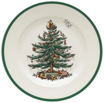 Rinkinys, 4 Europos Kalėdų Medžio Plokštės vakarienės lėkštės Porcelianas Desertas Plokštės Kepsnys Salotos Užkandžių Tortas Plokštės, Stalo reikmenys